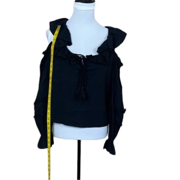 NWT Rebecca Minkoff “Pippa” Cold Shoulder Ruffle Blouse - Picture 9 of 13